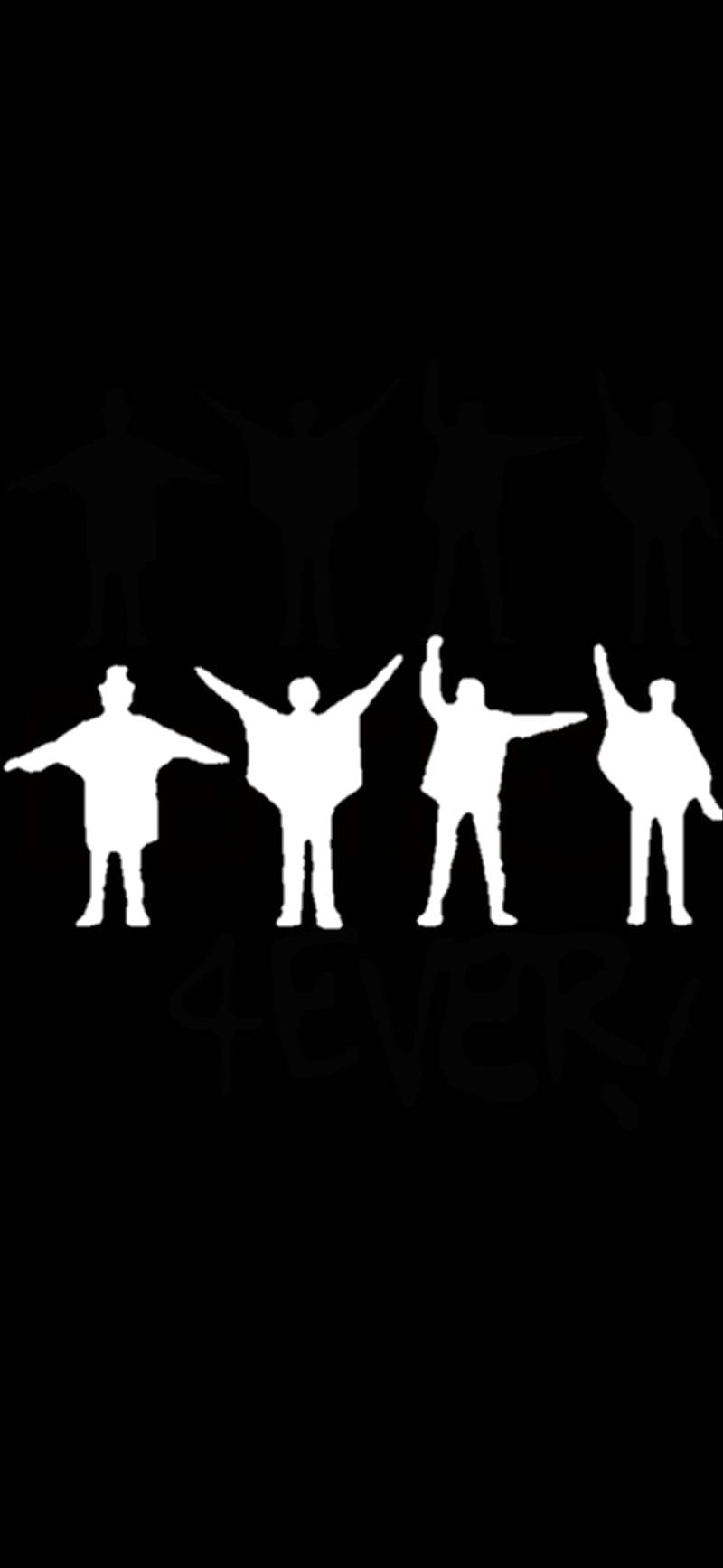 The Beatles, silhouette, black background, HD Phone Wallpaper