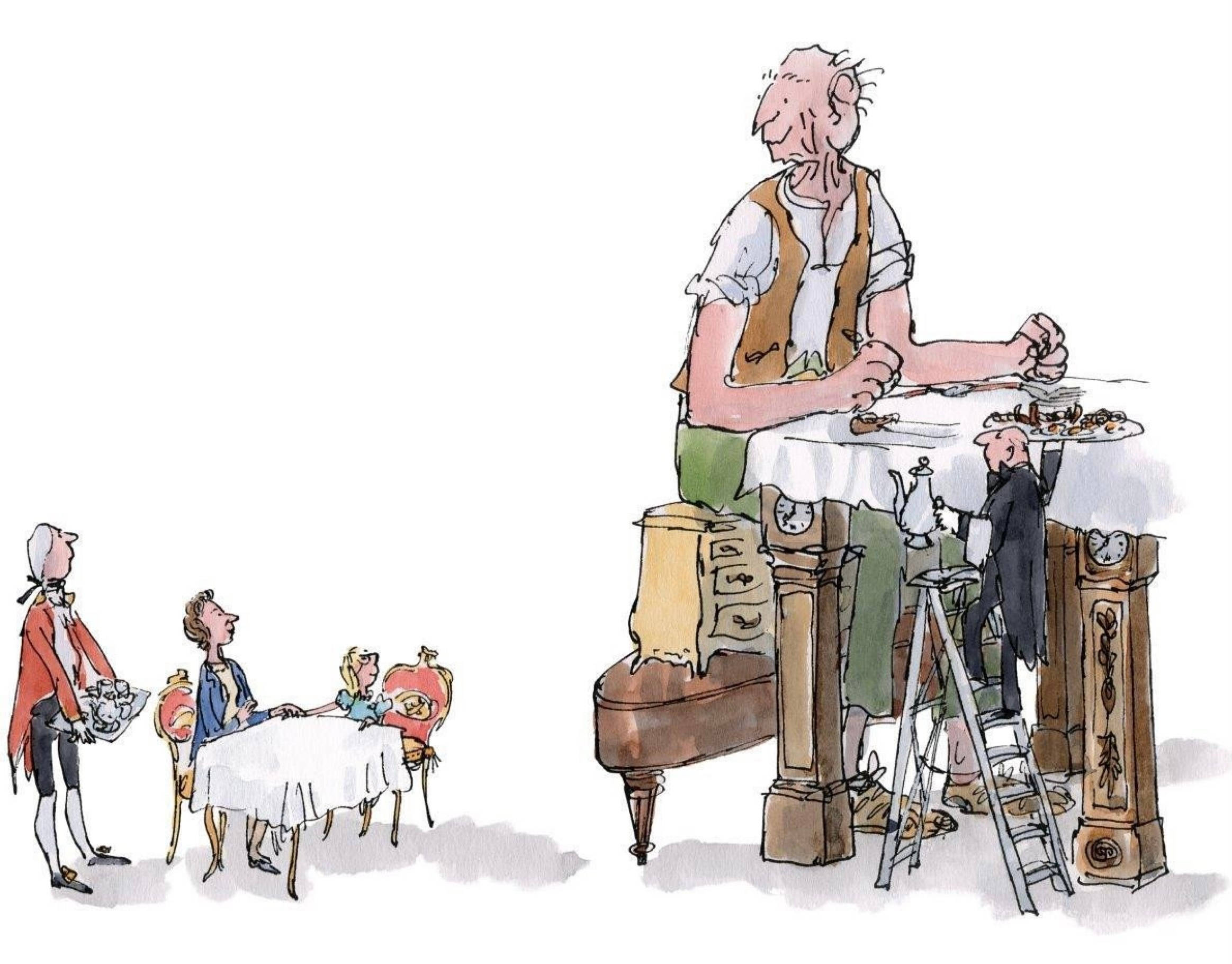 The BFG, whimsical watercolor illustration, giant man, Full HD Desktop Wallpaper