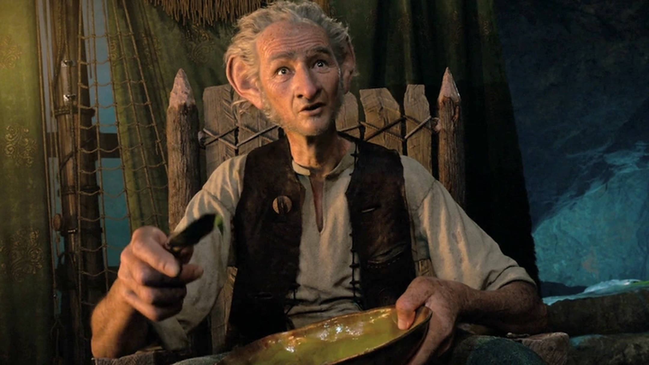 The BFG, elderly elf, wooden chair, Full HD Desktop Wallpaper