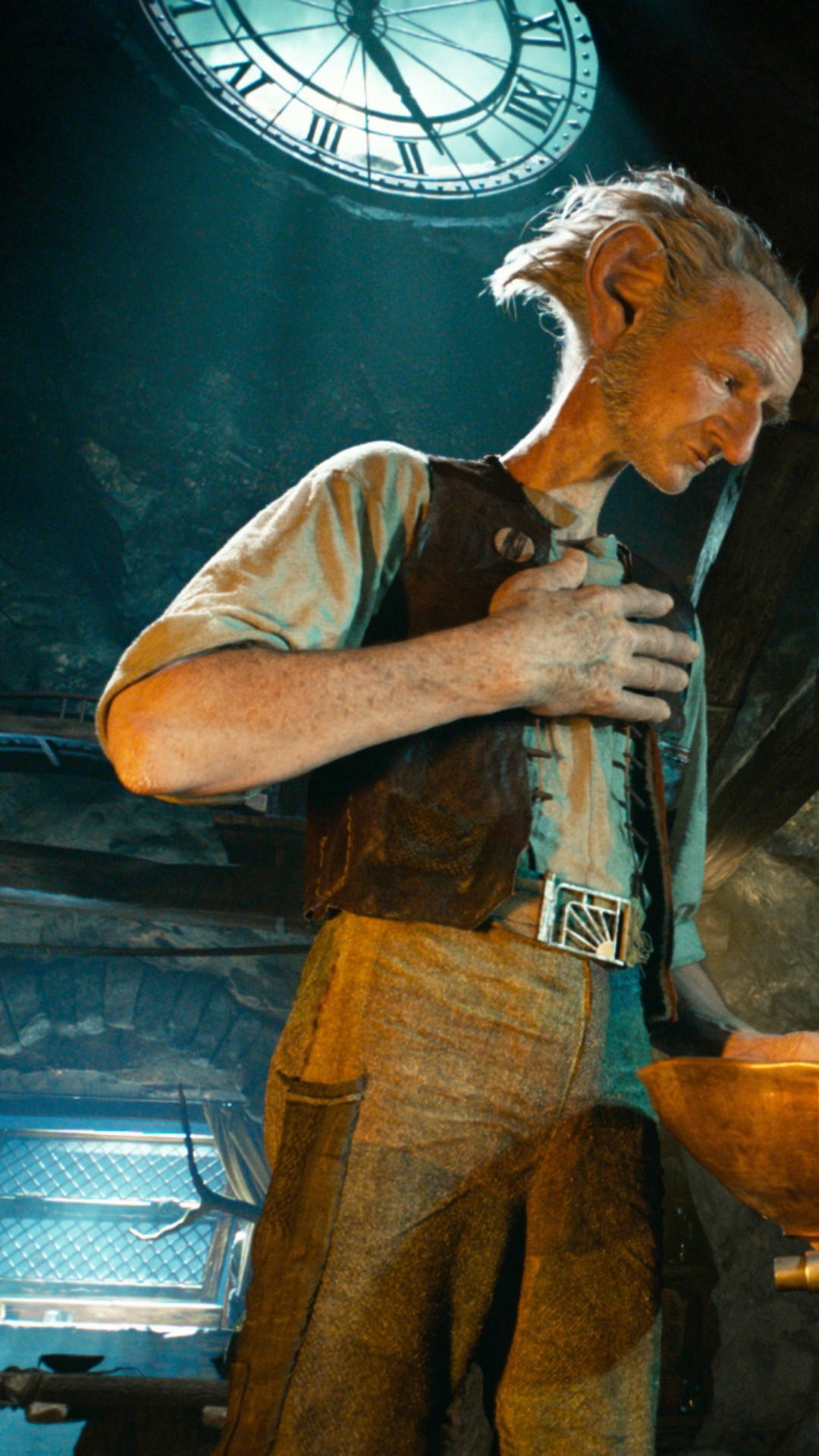 The BFG, low angle shot, glowing clock, Full HD Phone Wallpaper