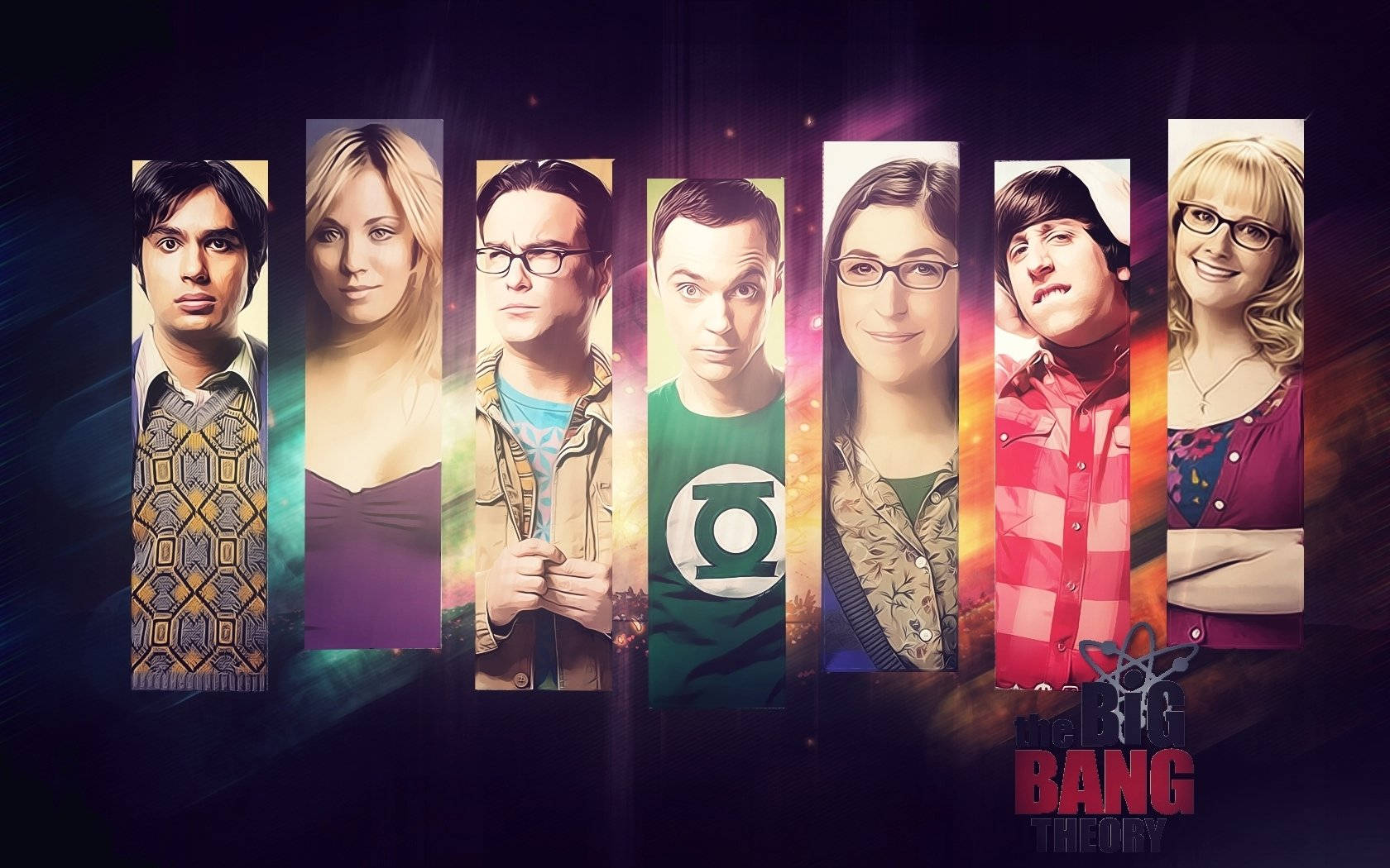 The Big Bang Theory, character panels, 4K TV, HD Desktop Wallpaper