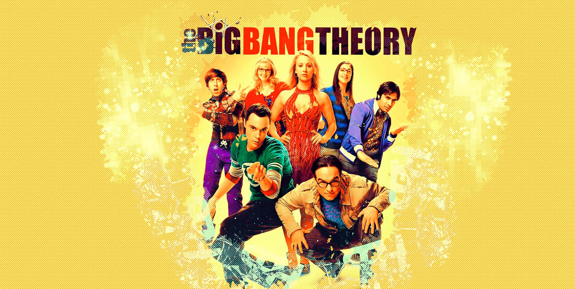 The Big Bang Theory, cast, vibrant yellow, Full HD Desktop Wallpaper