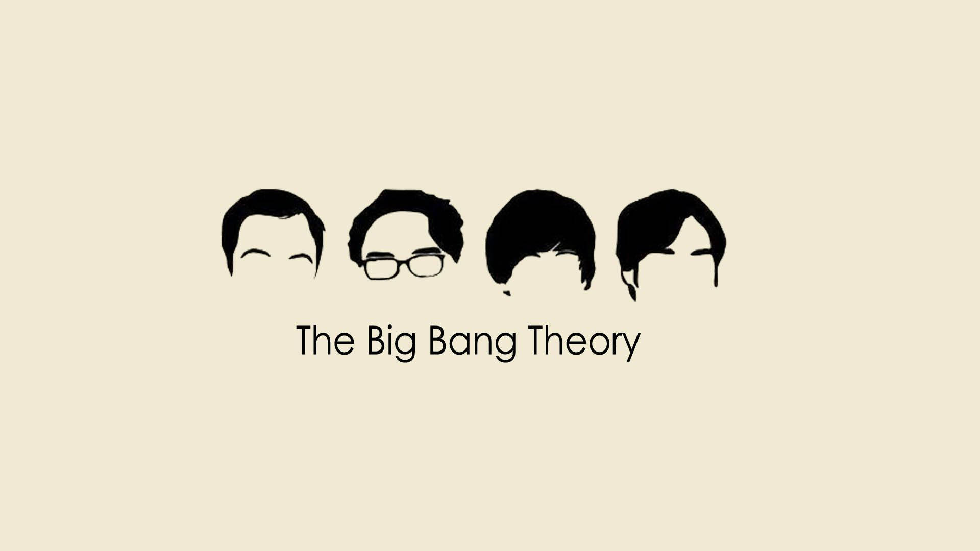 The Big Bang Theory, minimalist illustration, black silhouette, Full HD Desktop Wallpaper