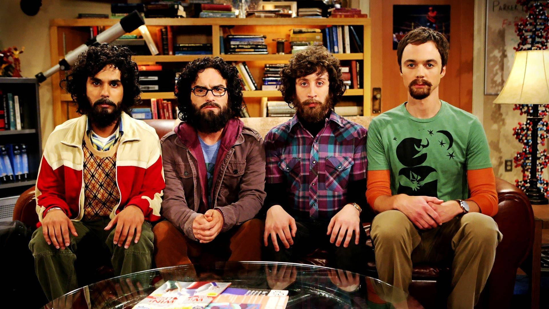 The Big Bang Theory, beards, couch, Full HD Desktop Wallpaper