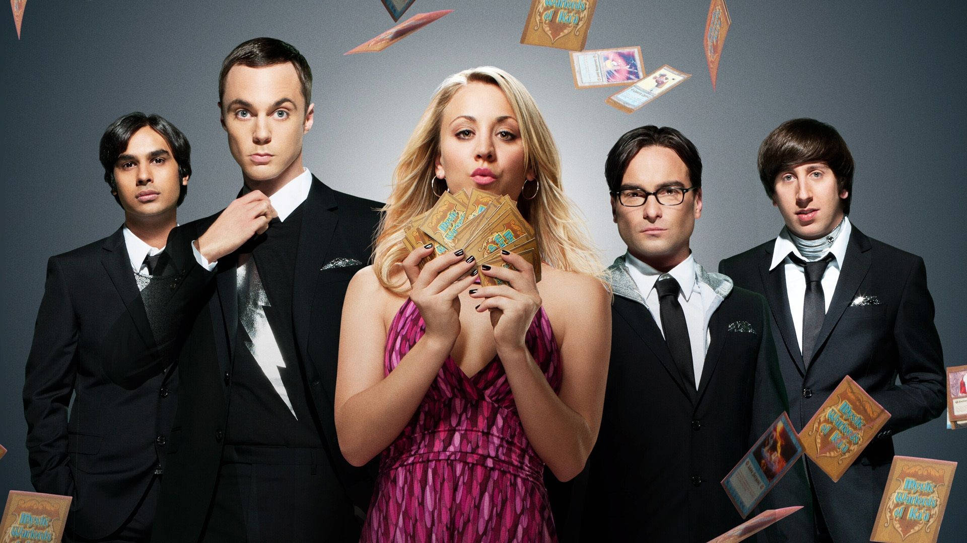 The Big Bang Theory, trading cards, actors, Full HD Desktop Wallpaper