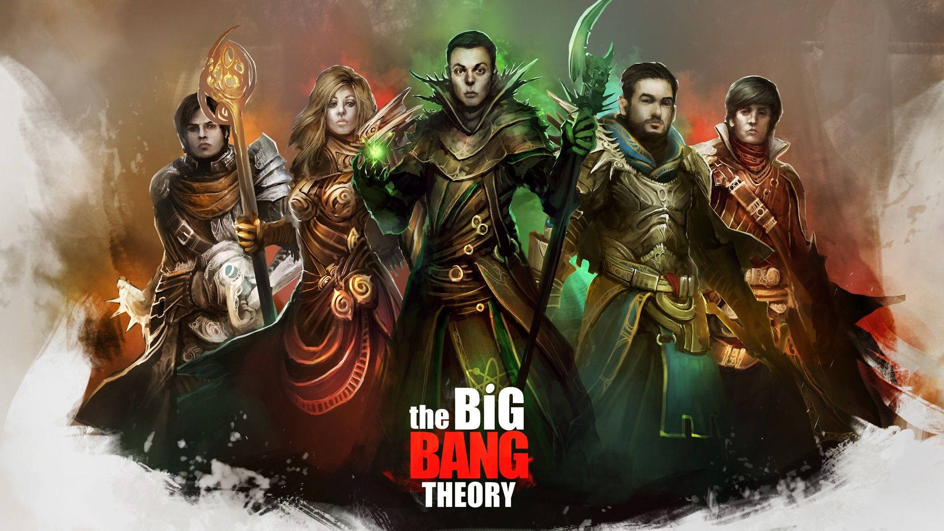 The Big Bang Theory, mystical characters, fantasy warriors, Full HD Desktop Wallpaper