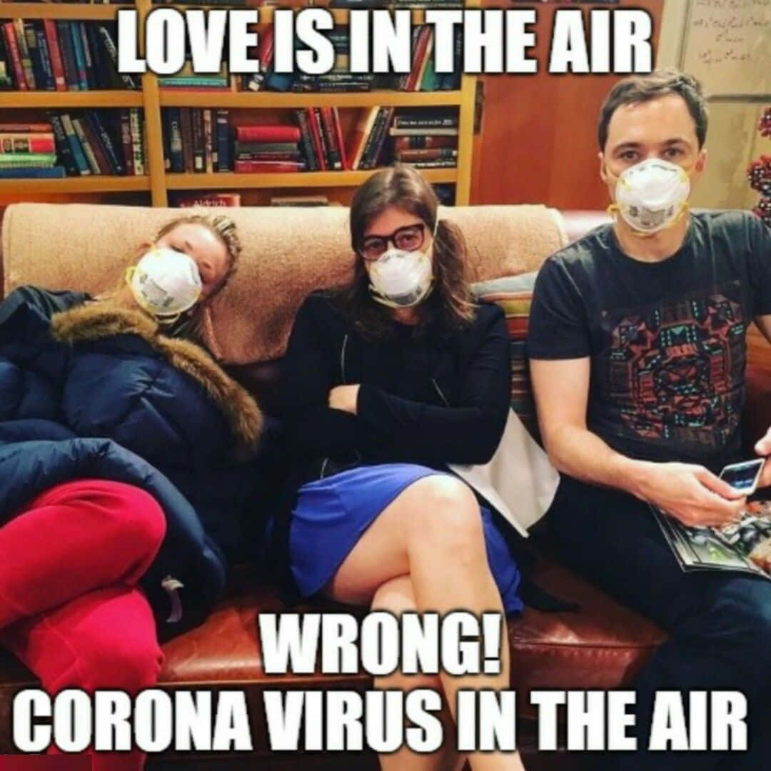 The Big Bang Theory, face masks, couch, SD Desktop Wallpaper