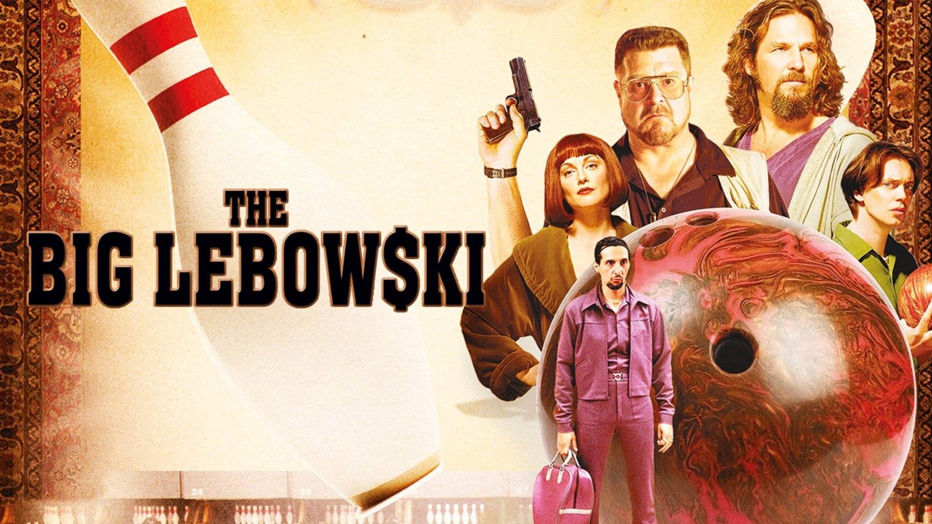 The Big Lebowski, movie poster, main characters, Full HD Desktop Wallpaper