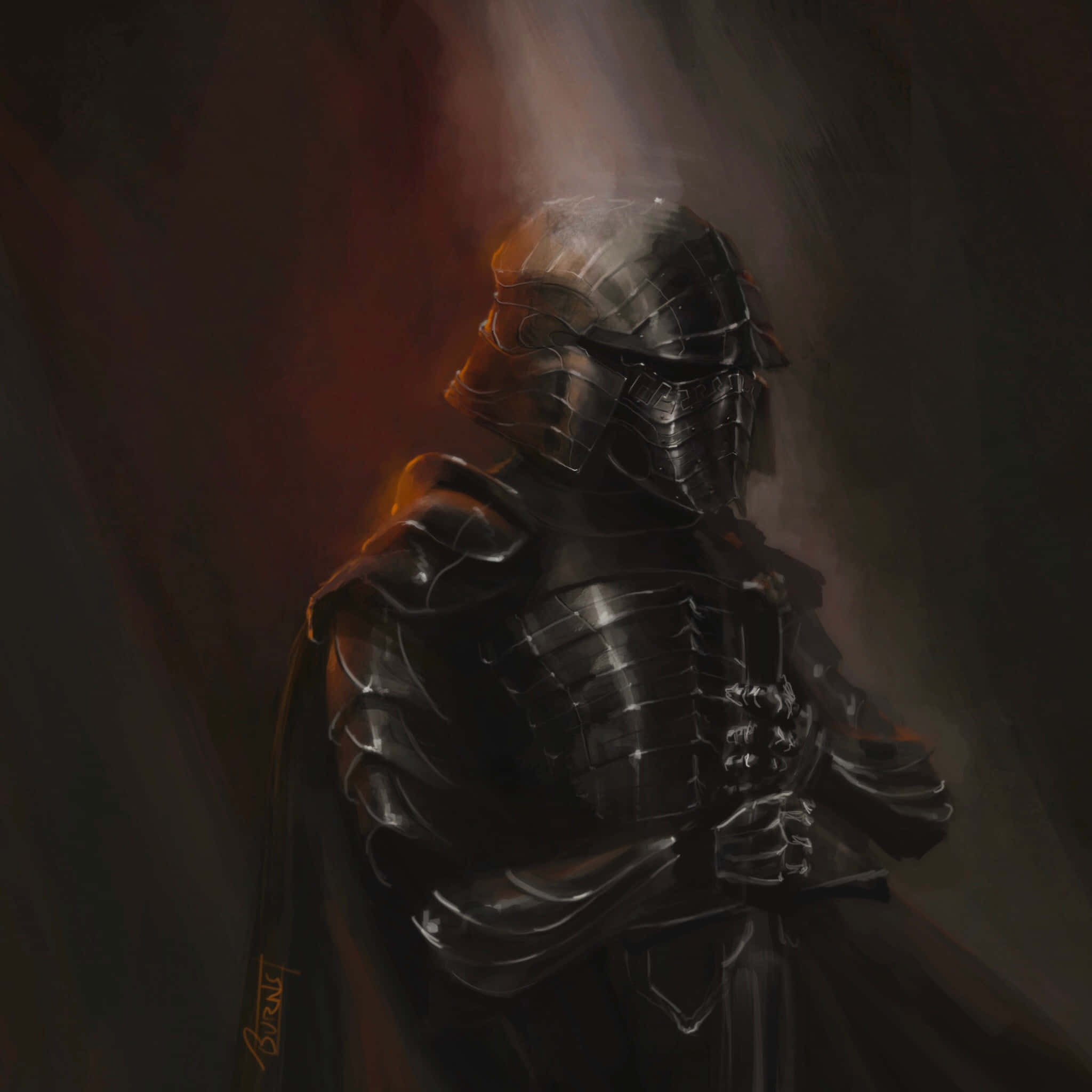 The Black Knight, full moon, dark armor, Full HD Desktop Wallpaper