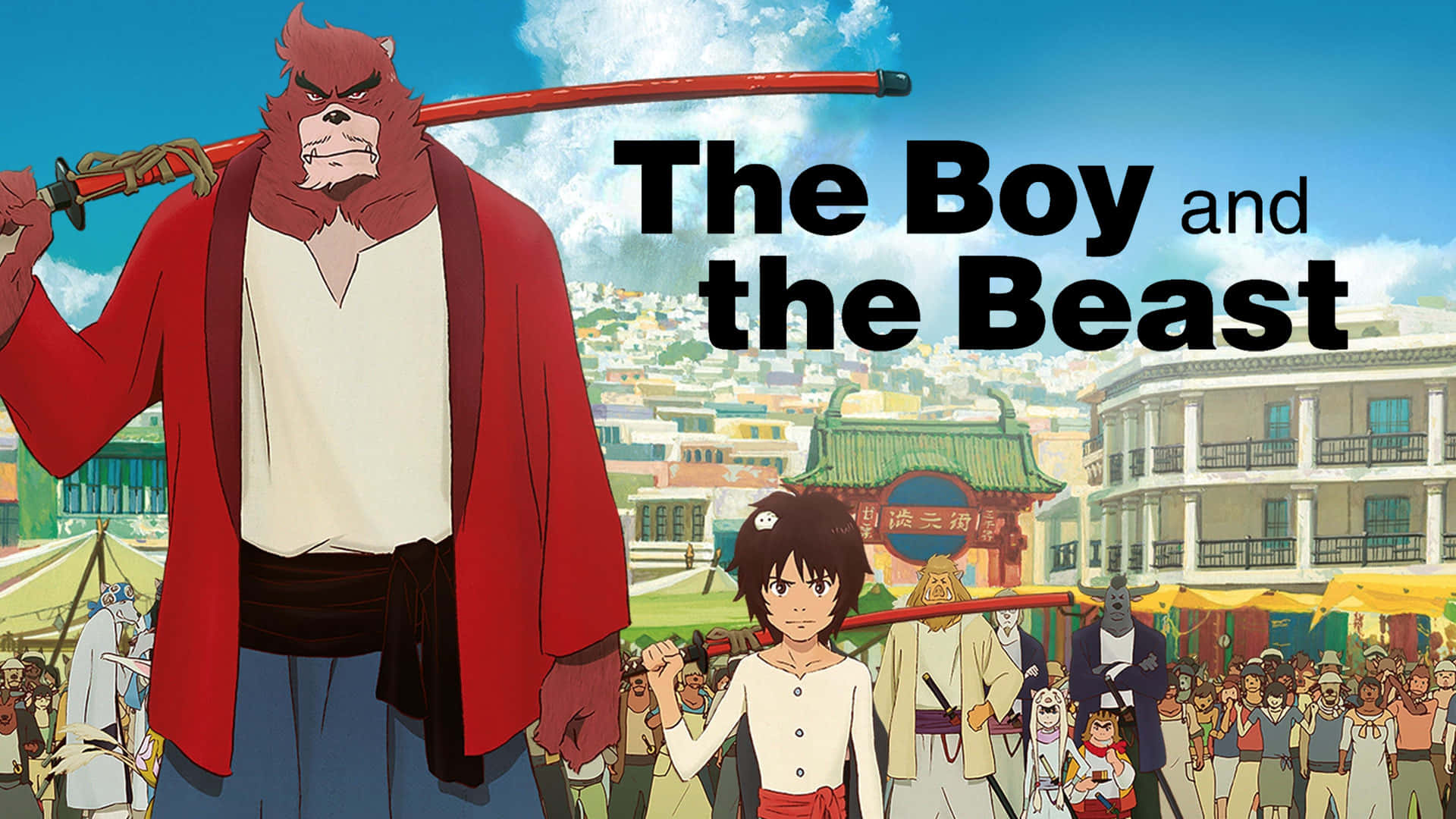 The Boy and The Beast, red-clad beast, small boy, Full HD Desktop Wallpaper