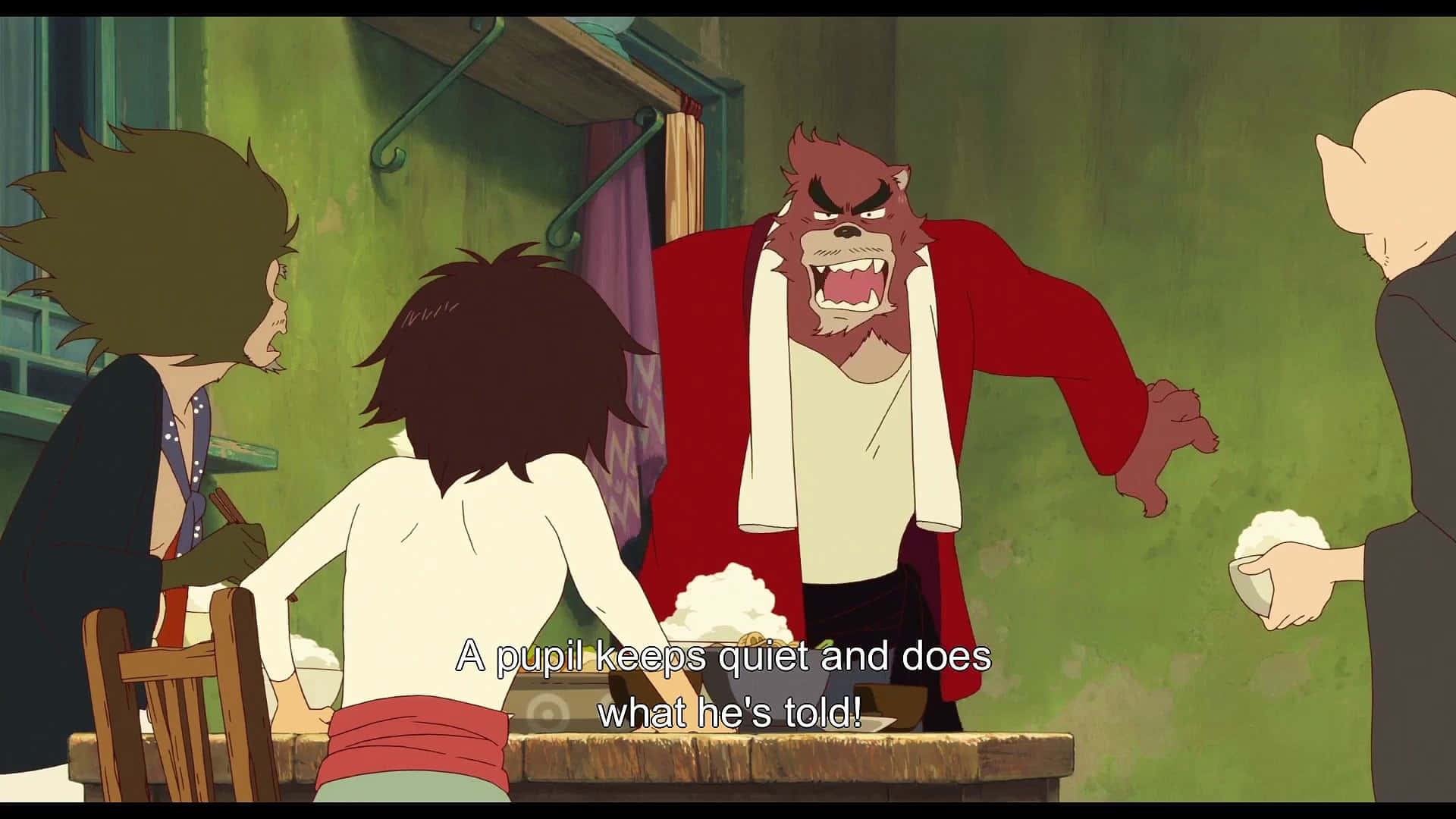 The Boy And The Beast, anthropomorphic wolf, red coat, Full HD Desktop Wallpaper