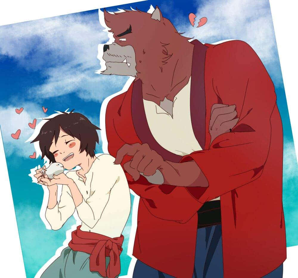 The Boy And The Beast, red-jacketed bear, bird, SD Desktop Wallpaper