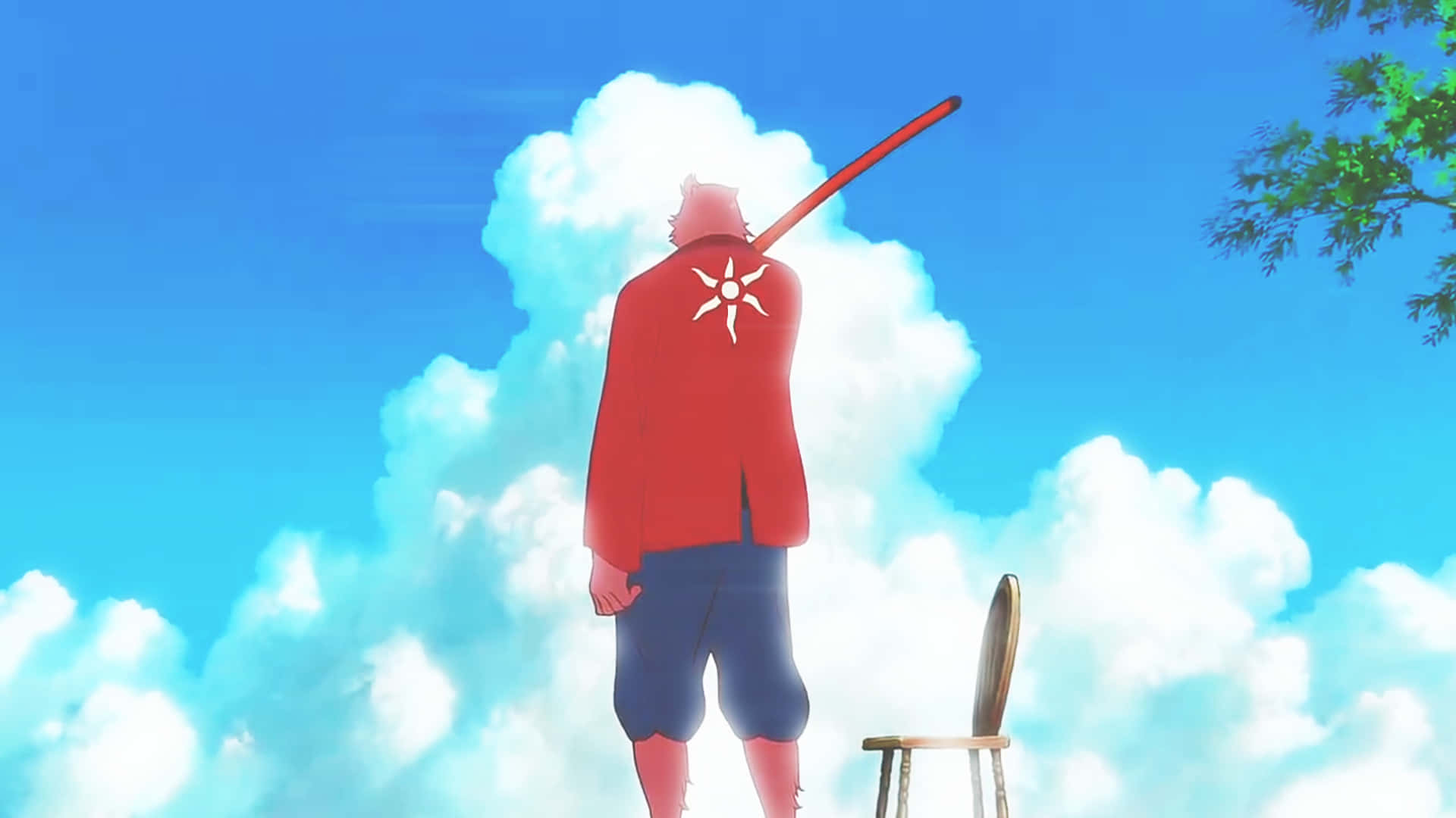The Boy And The Beast, red-jacketed anime character, sword with a sun emblem, Full HD Desktop Wallpaper