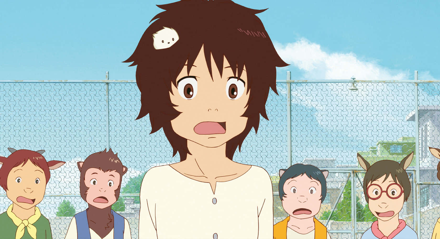 The Boy And The Beast, anime girl, cat on her head, HD Desktop Wallpaper