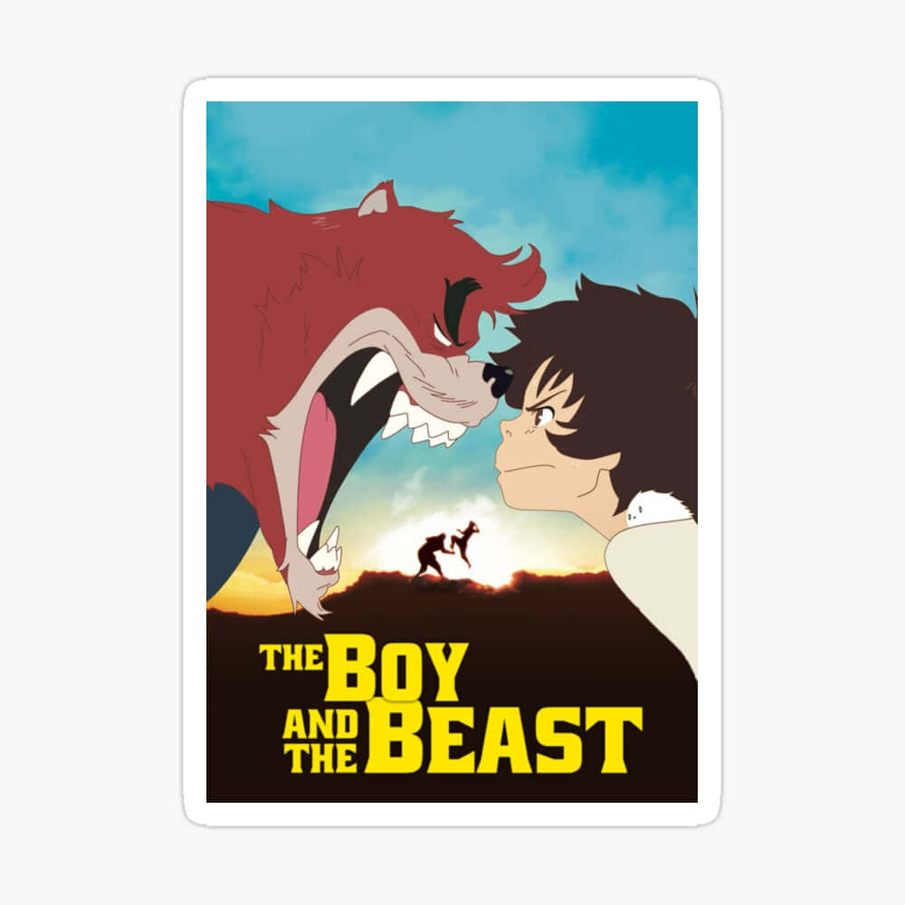 The Boy And The Beast, red beast, sunset backdrop, SD Desktop Wallpaper