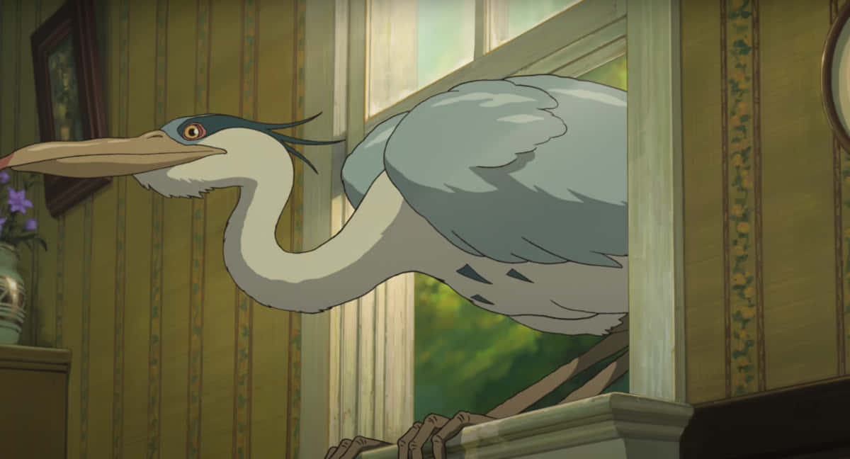 heron, house, anime scene, SD Desktop Wallpaper