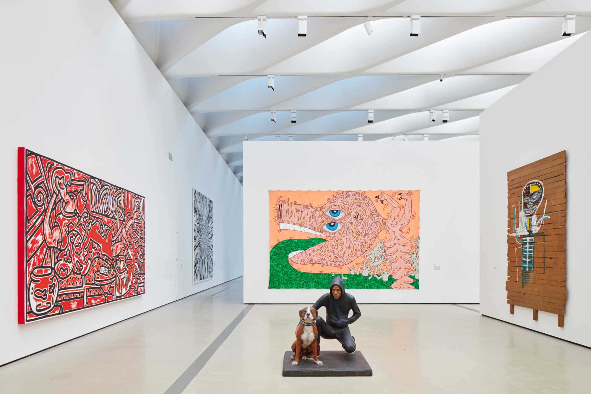 The Broad, vibrant abstract paintings, modern white gallery, Full HD Desktop Wallpaper