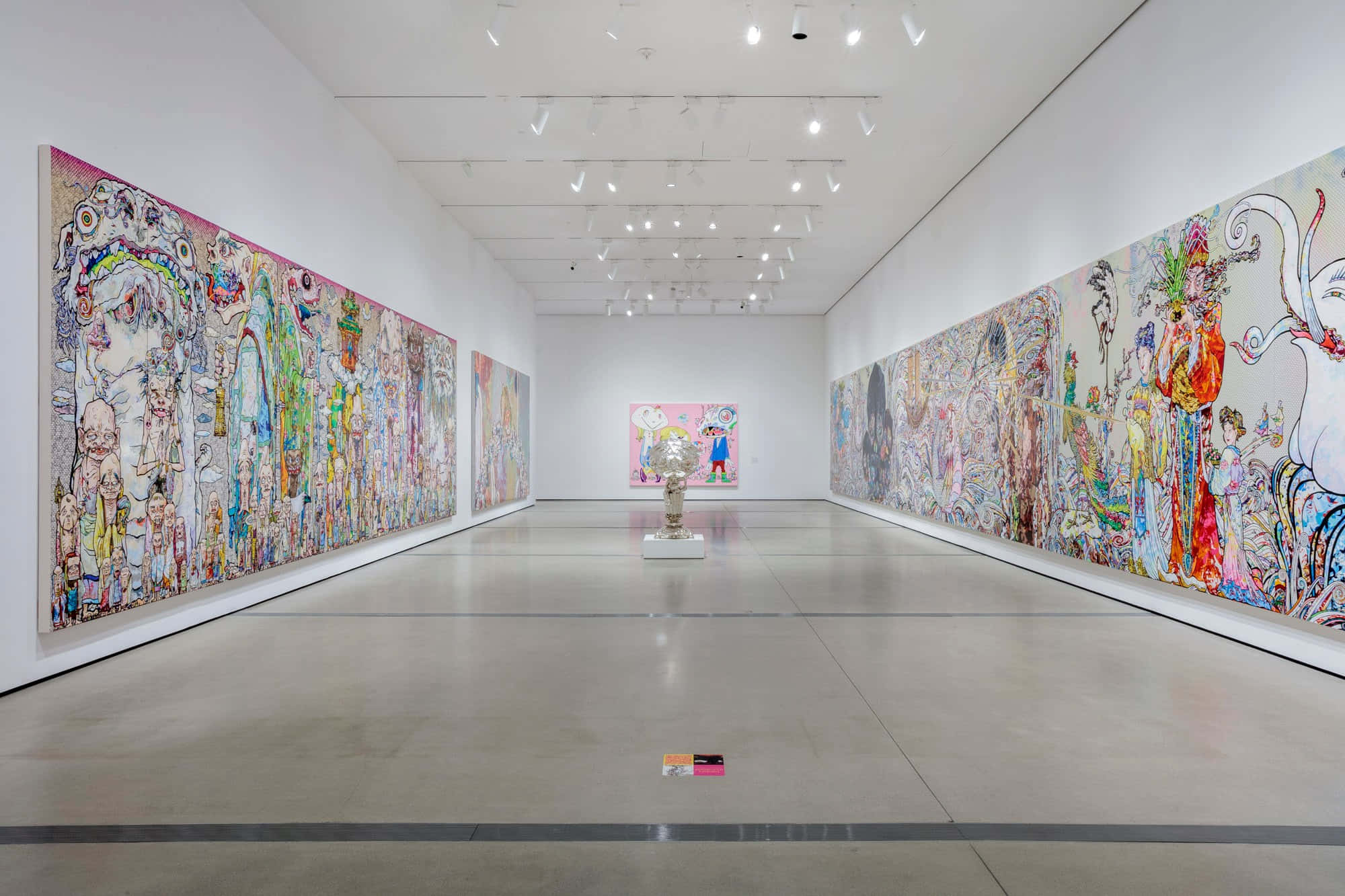 The Broad, gallery hallway, vibrant colorful murals, Full HD Desktop Wallpaper