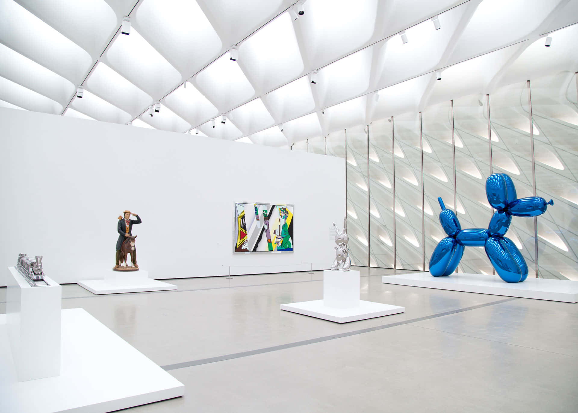 The Broad, contemporary art exhibition, white walls, Full HD Desktop Wallpaper