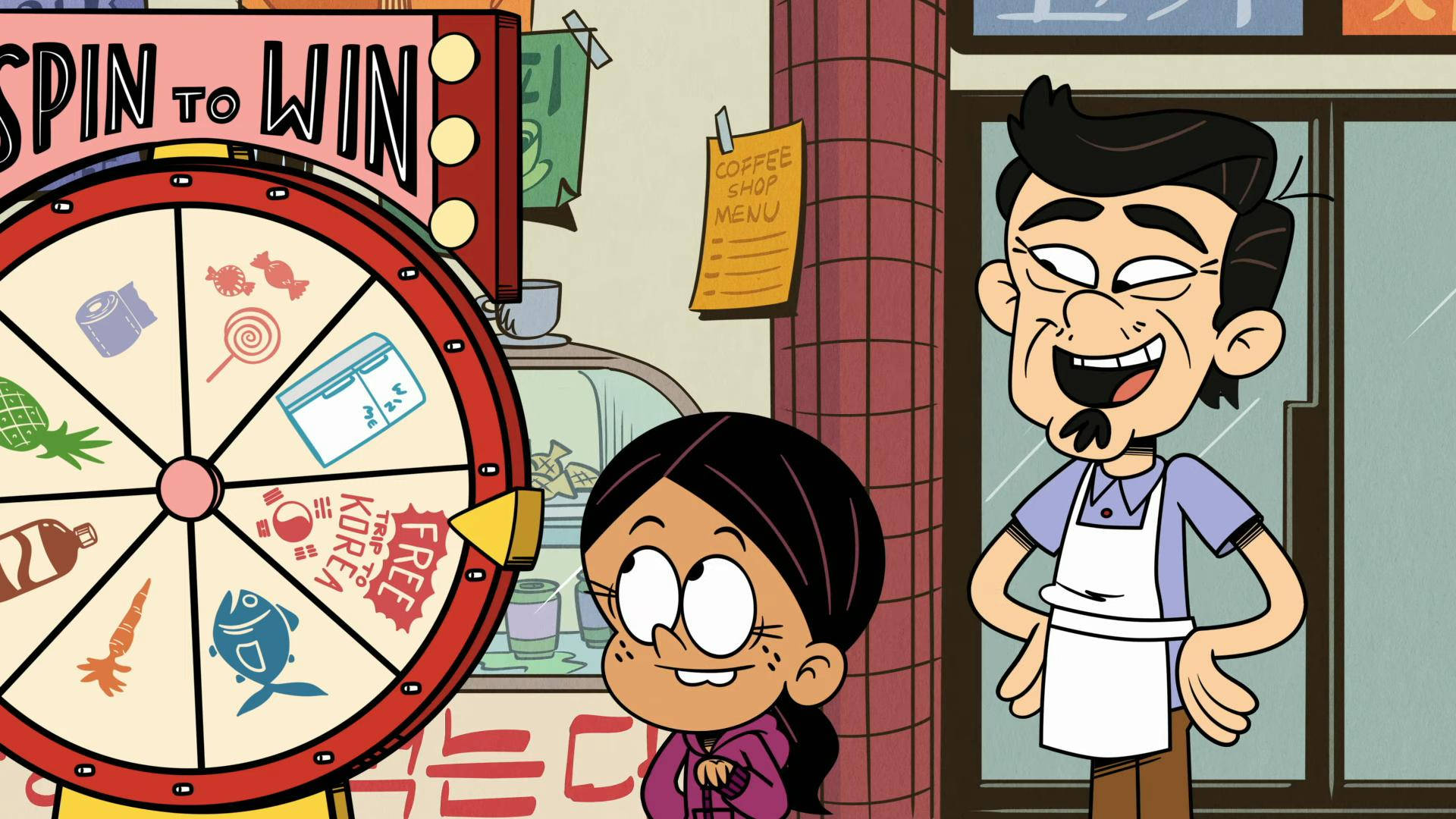 The Casagrandes, prize wheel, Korean coffee shop, Full HD Desktop Wallpaper