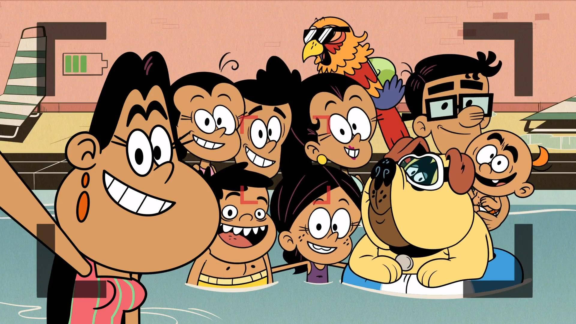 The Casagrandes, family group picture, pool, Full HD Desktop Wallpaper