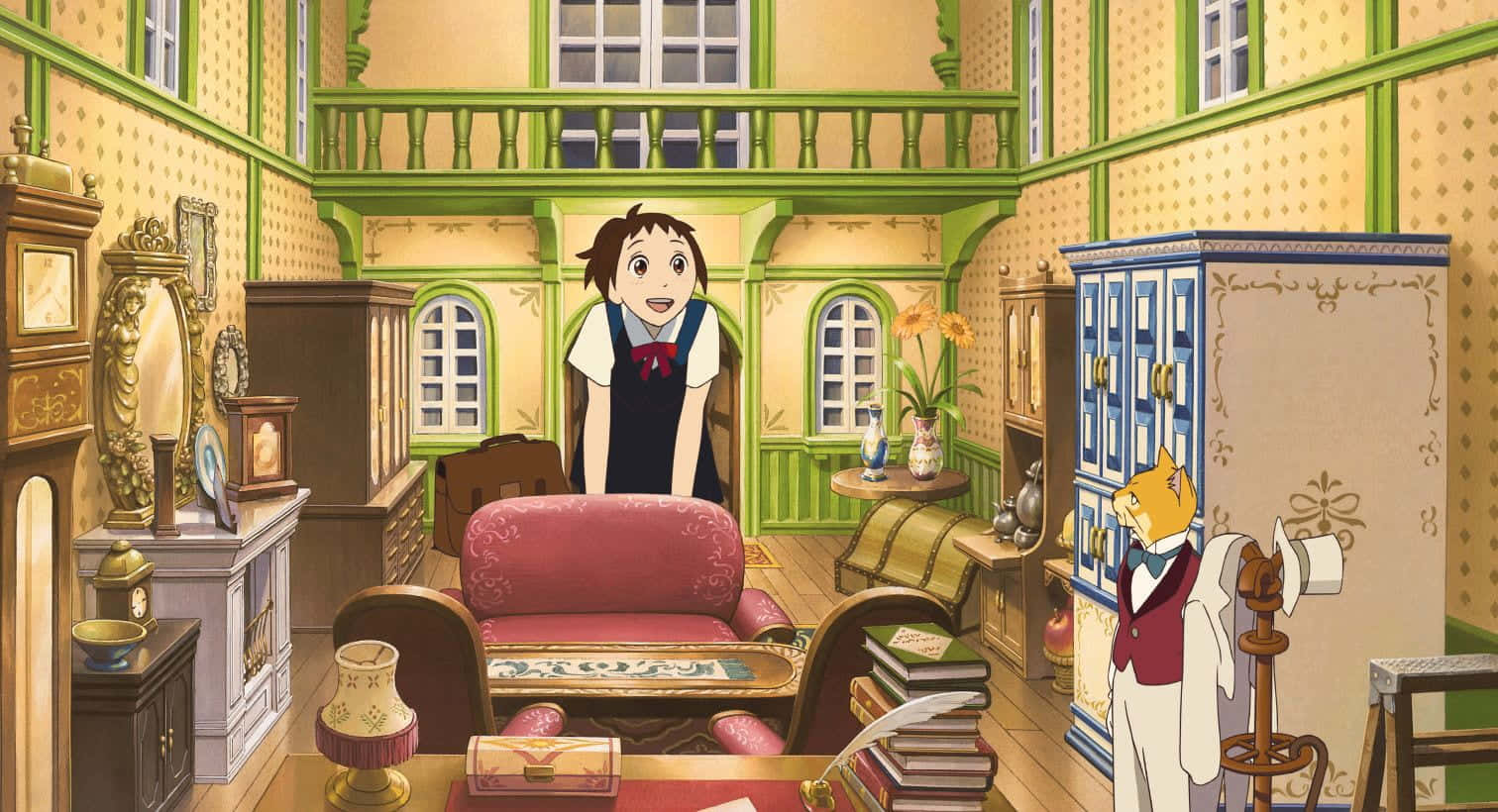 The Cat Returns, Victorian-style dollhouse, formal attire, HD Desktop Wallpaper