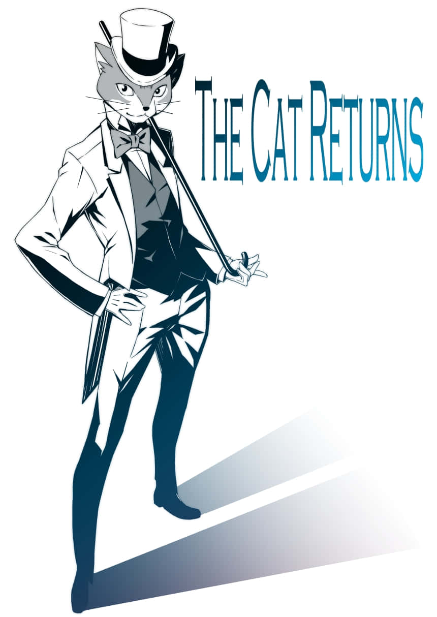 The Cat Returns, anthropomorphic cat, top hat, SD Phone Wallpaper