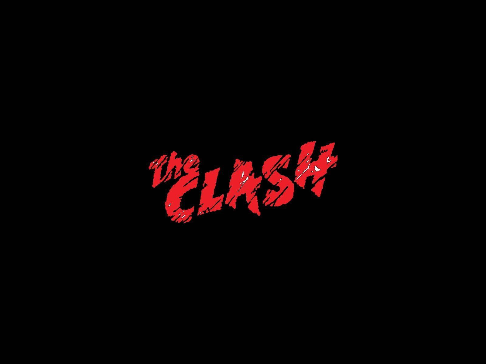 The Clash, red graffiti-style text, solid black background, HD Desktop Wallpaper