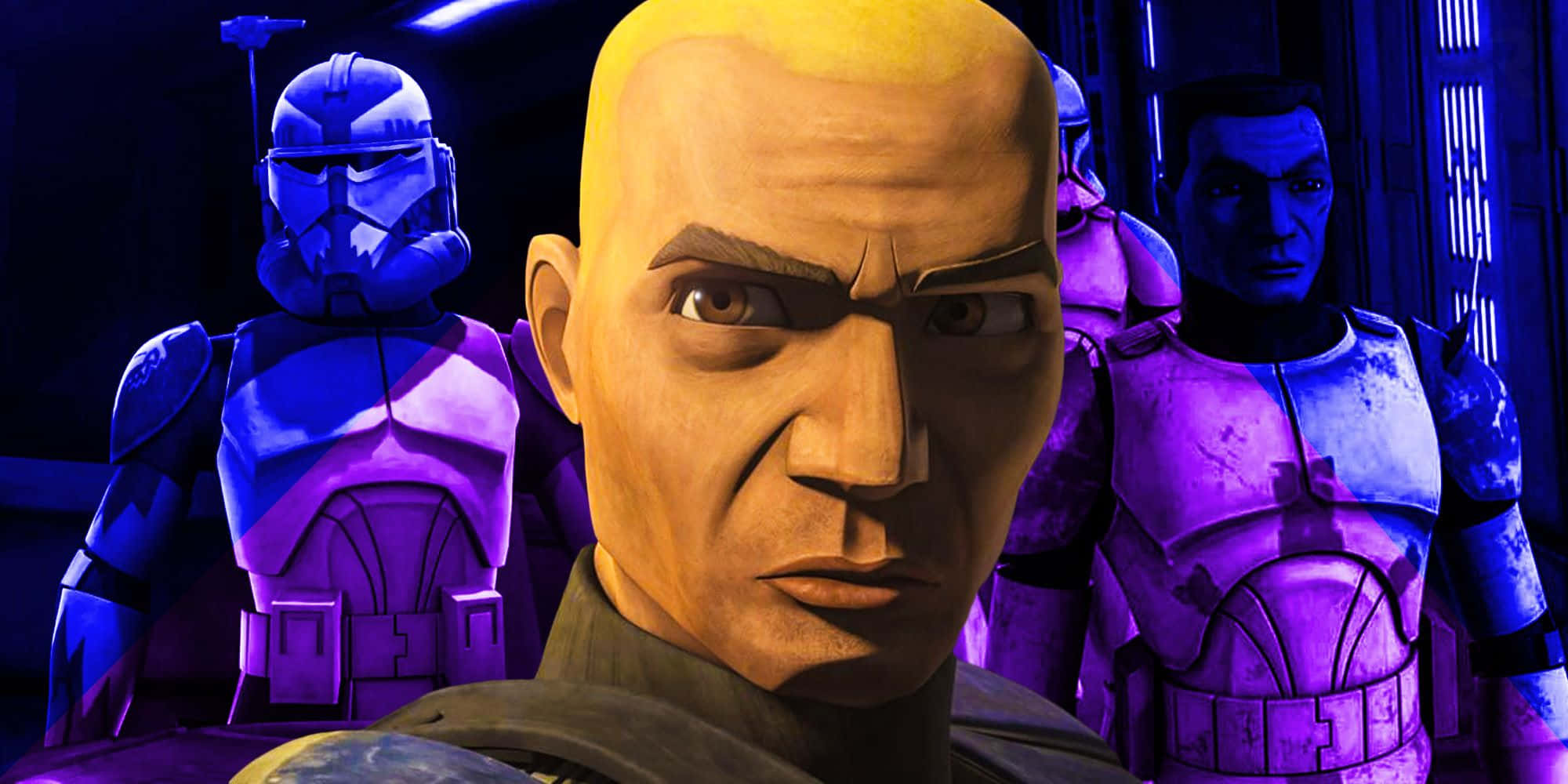 The Clone Army, blue armored clone troopers, purple armored clone troopers, Full HD Desktop Wallpaper