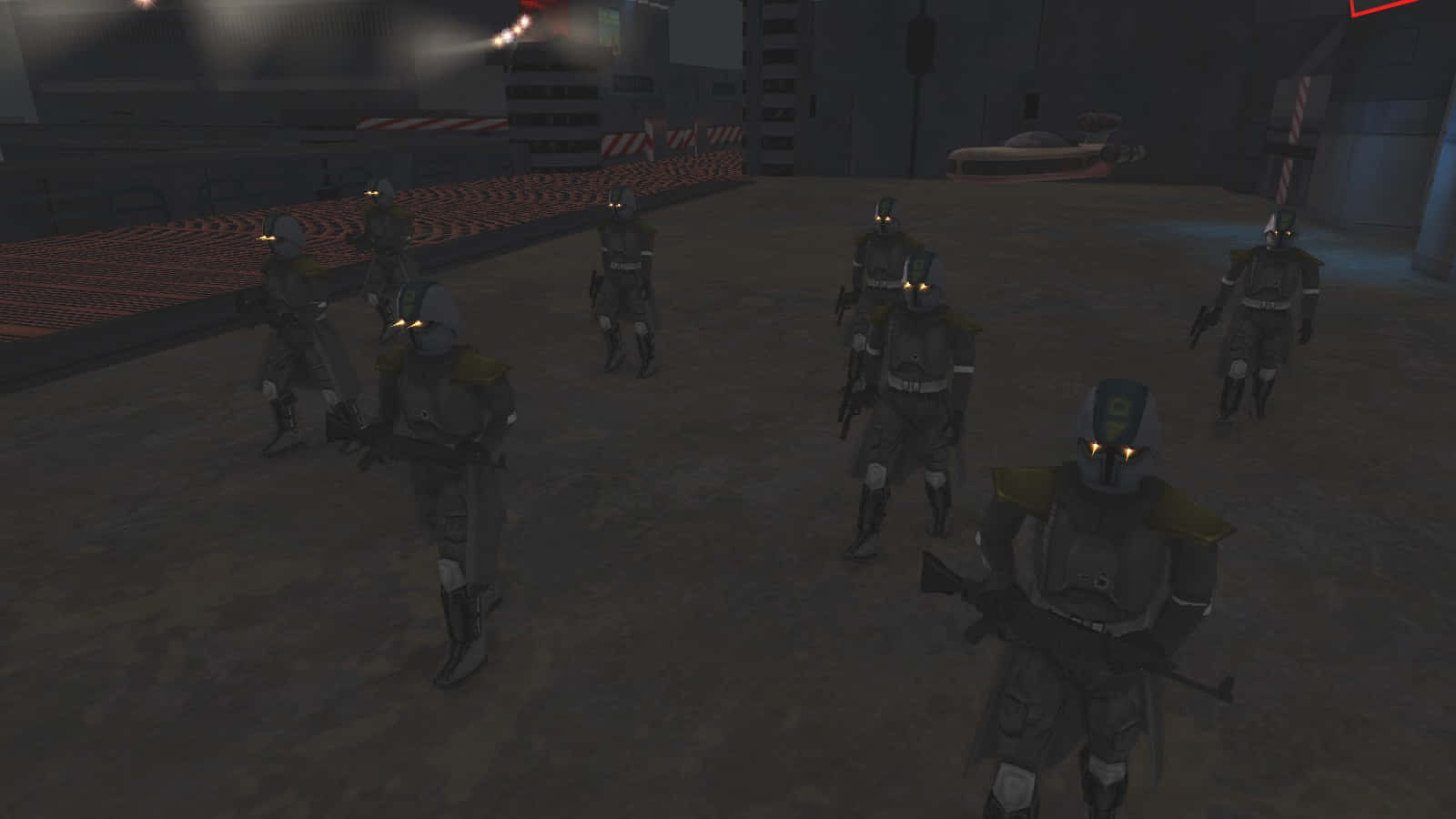 The Coruscant Underworld, armored soldiers, glowing helmets, HD Desktop Wallpaper