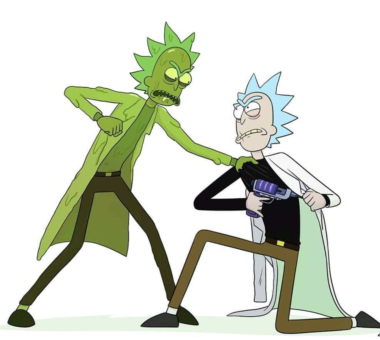 The Council Of Ricks, green character with spiky hair, purple gun, HD Desktop Wallpaper