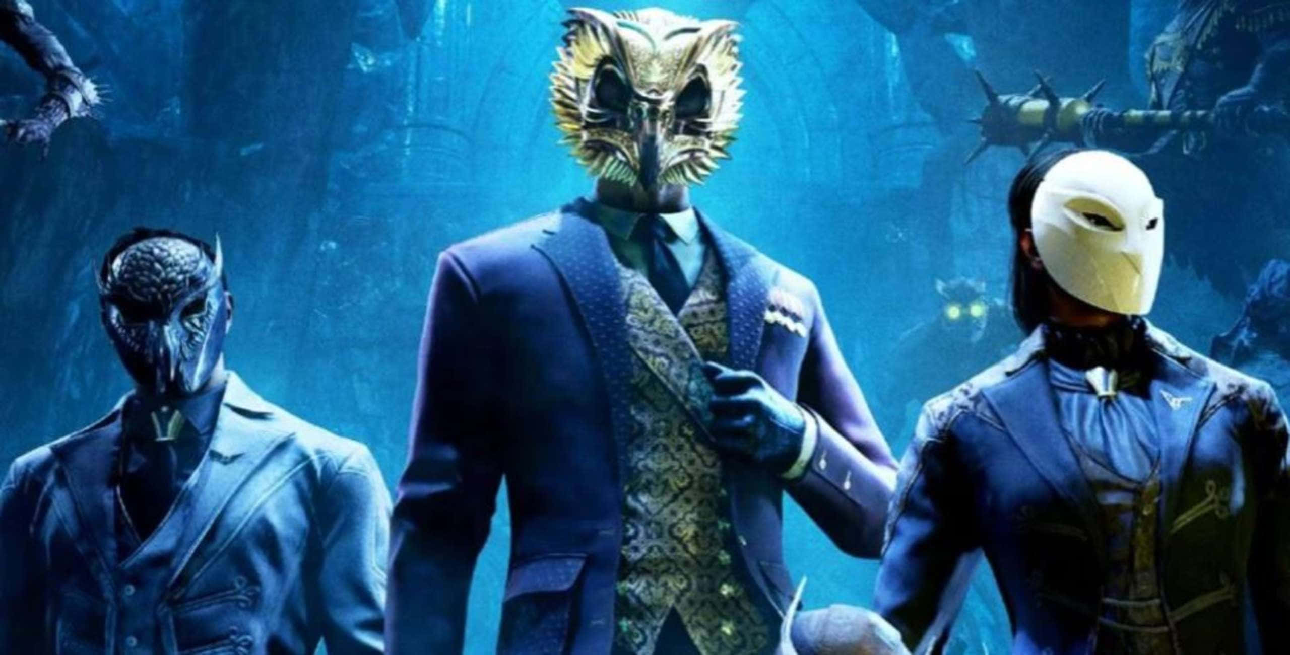 The Court Of Owls, dark blue underwater lair, glowing eyes, 2K Desktop Wallpaper