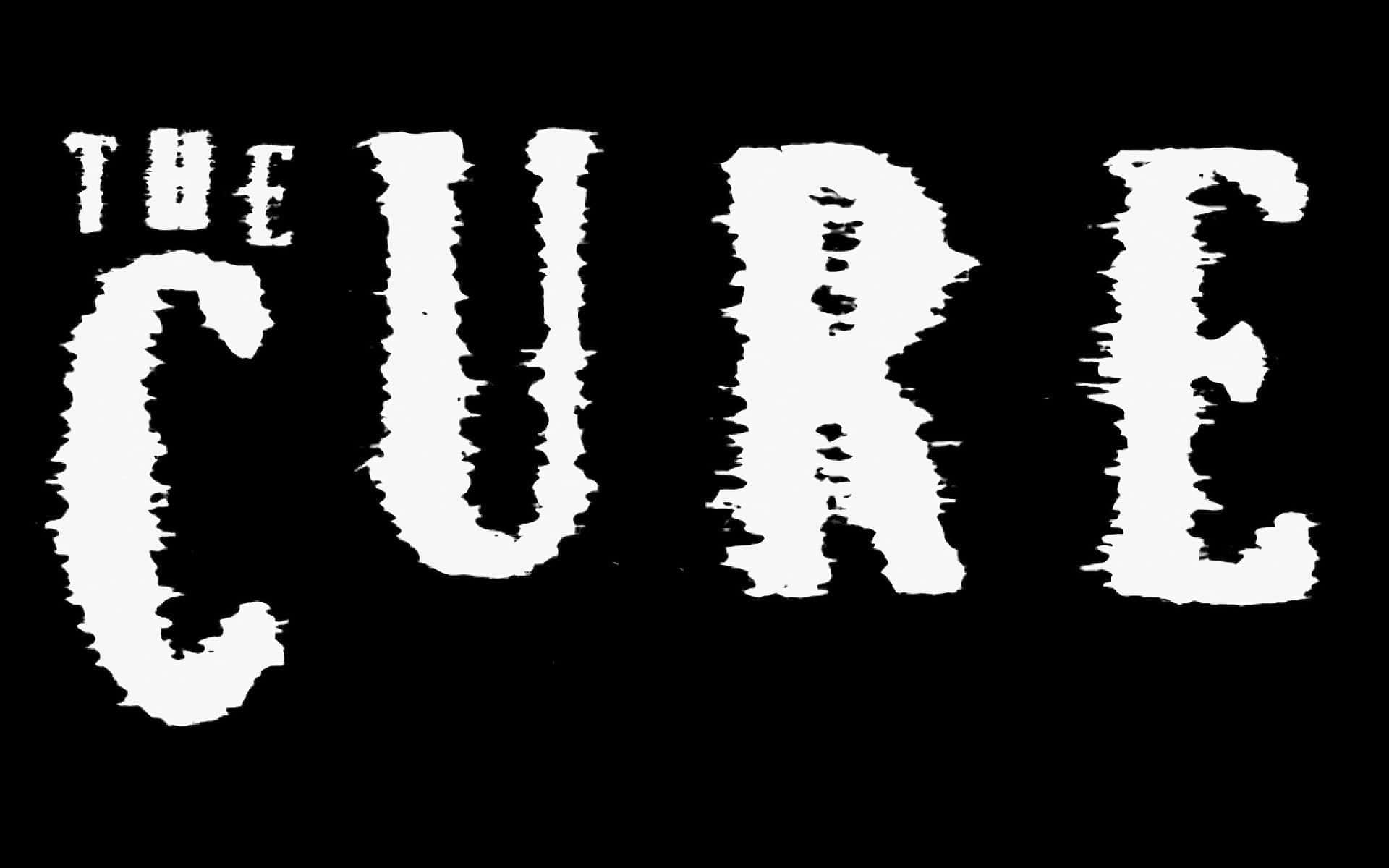 THE CURE, black background, white distressed text, Full HD Desktop Wallpaper