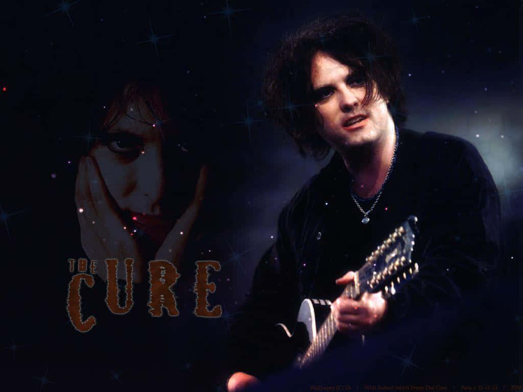 The Cure, guitar, starry night, SD Desktop Wallpaper