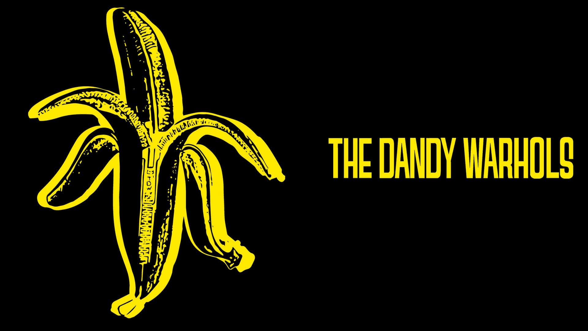 The Dandy Warhols, yellow banana peel, black background, Full HD Desktop Wallpaper