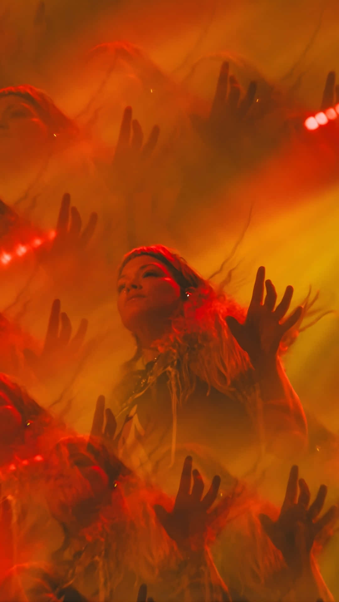 The Dandy Warhols, psychedelic performance, red and orange smoke, Full HD Phone Wallpaper