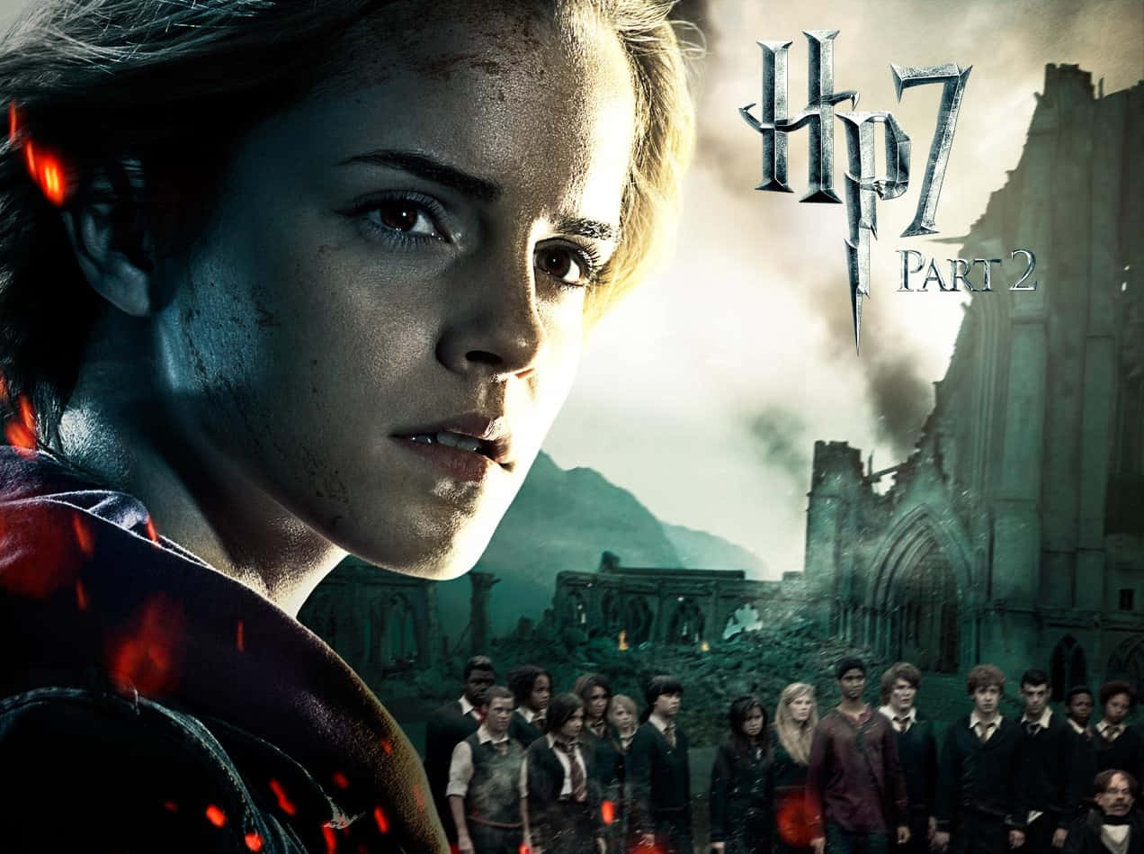 The Deathly Hallows, ruined castle, fiery sparks, SD Desktop Wallpaper