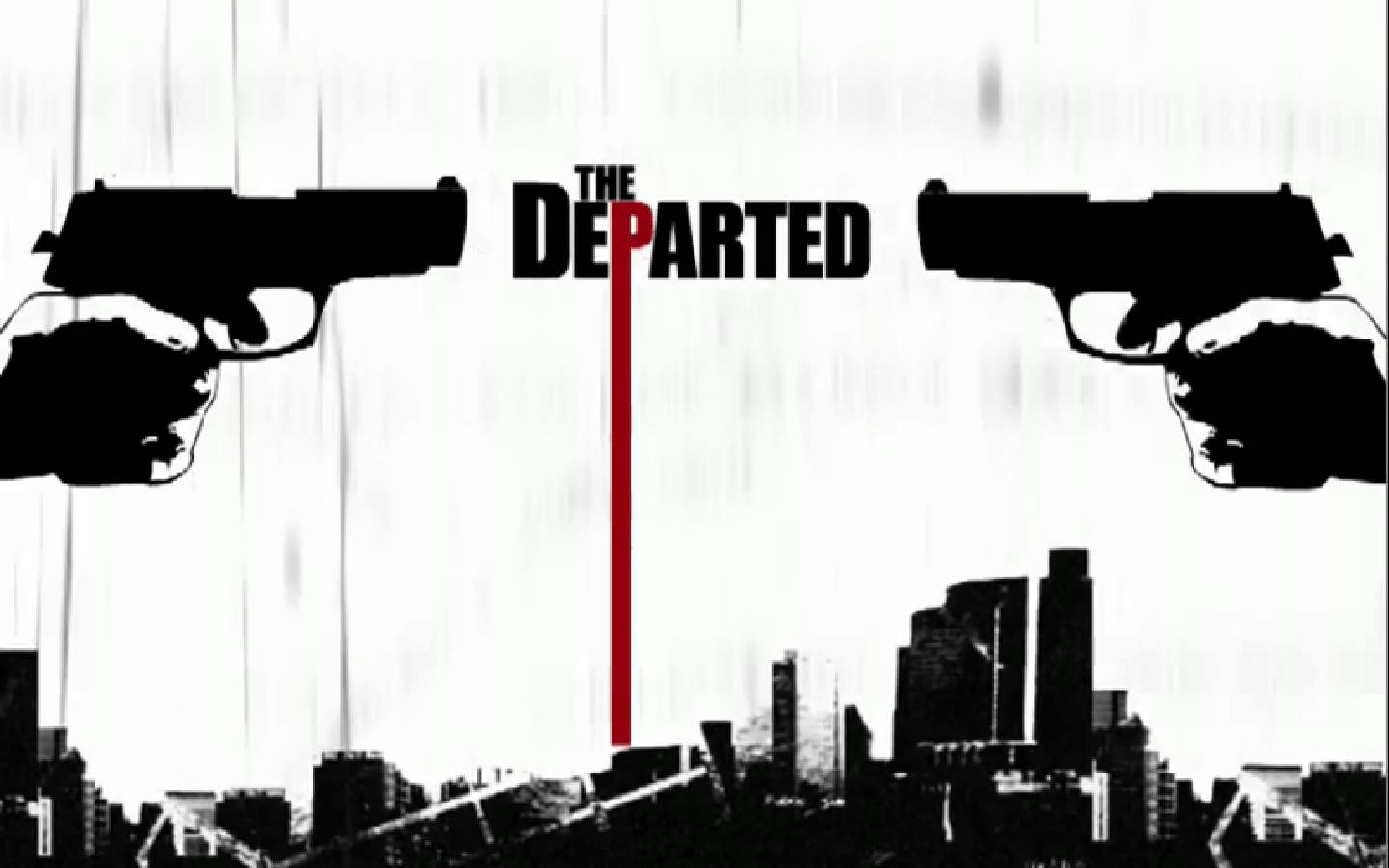The Departed, city skyline, silhouetted hands, HD Desktop Wallpaper