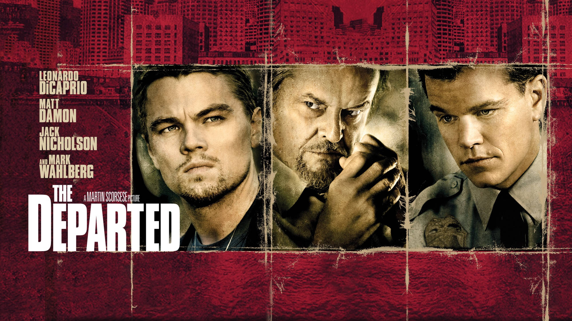 The Departed, maroon, movie poster, Full HD Desktop Wallpaper