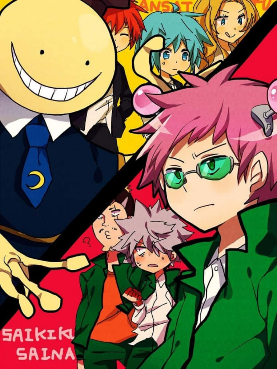 The Disastrous Life Of Saiki K, green hair, glasses, SD Phone Wallpaper