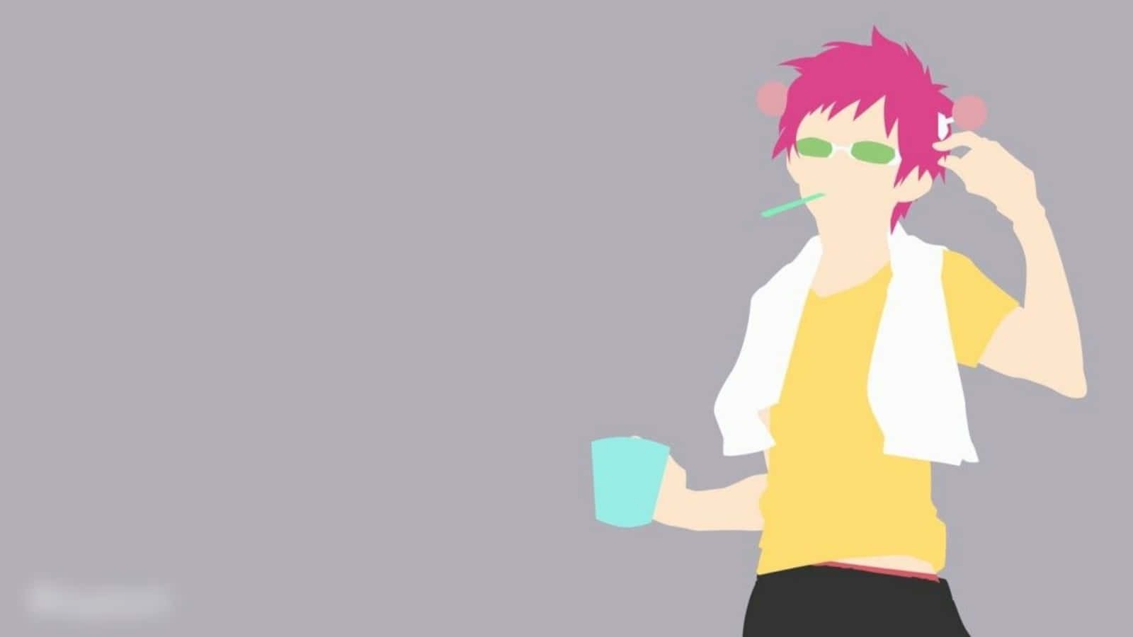 The Disastrous Life Of Saiki K, pink hair, green glasses, HD Desktop Wallpaper