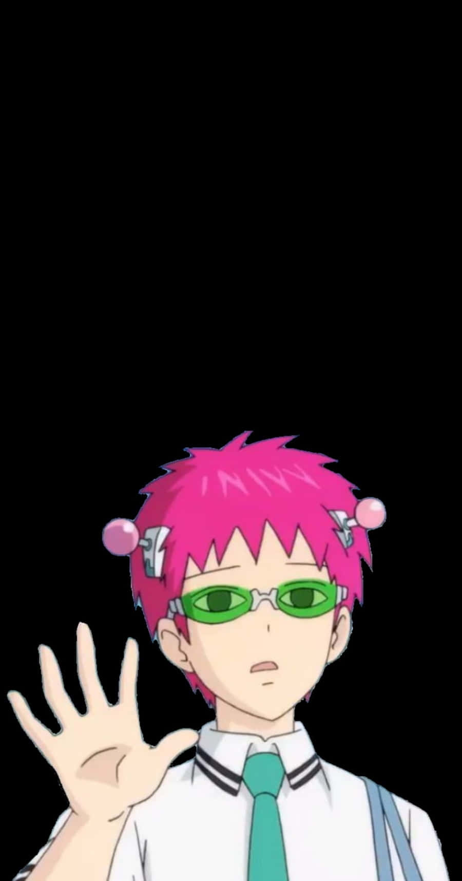 The Disastrous Life Of Saiki K, pink-haired anime boy, green glasses, HD Phone Wallpaper