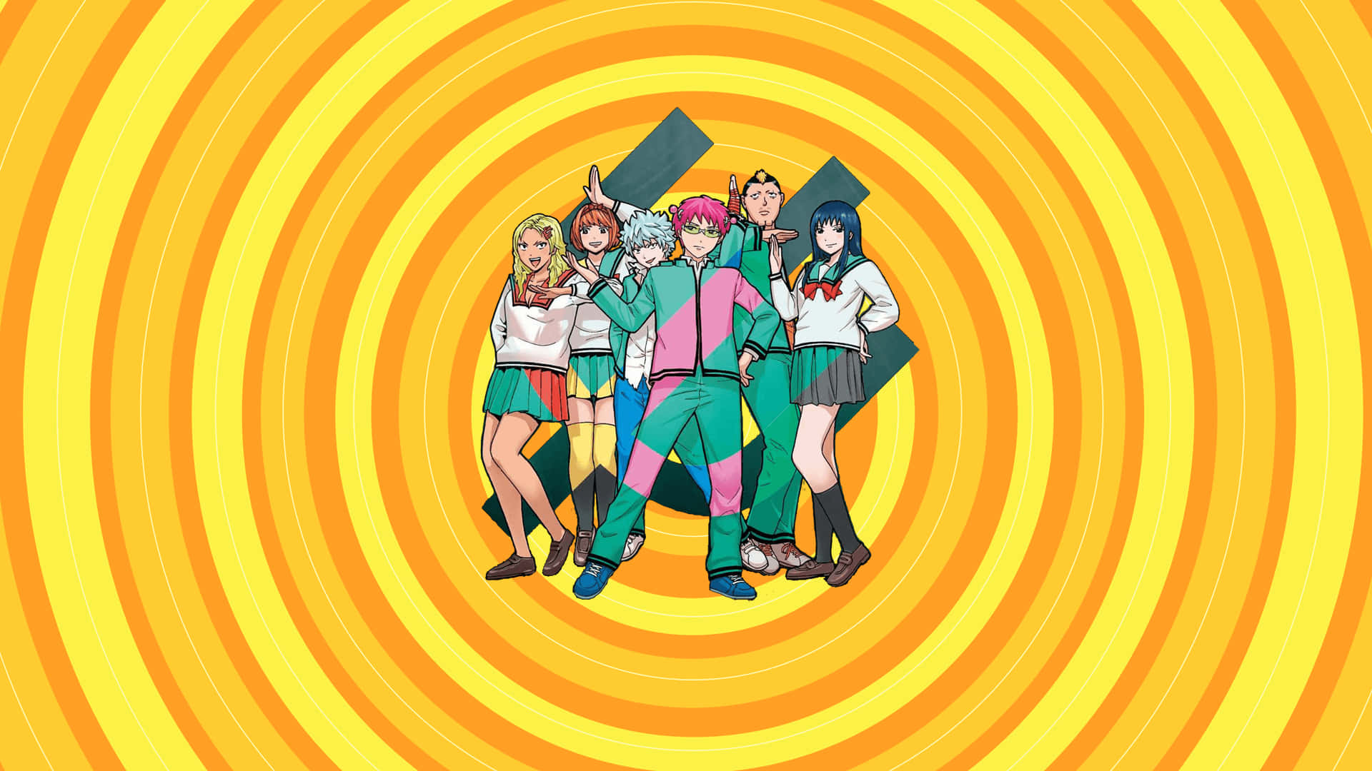 The Disastrous Life Of Saiki K, Saiki K, vibrant yellow, Full HD Desktop Wallpaper