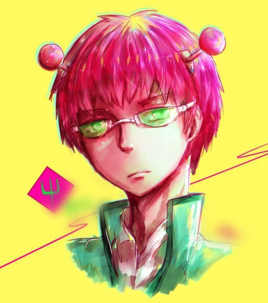 The Disastrous Life Of Saiki K, pink hair, green glasses, SD Phone Wallpaper