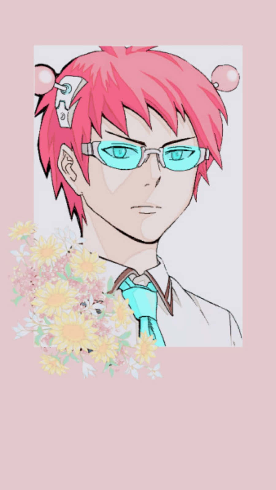 The Disastrous Life Of Saiki K, pink hair, blue glasses, HD Phone Wallpaper