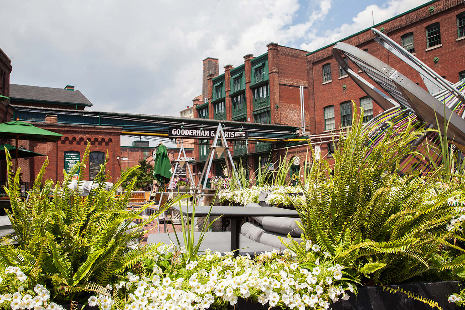Distillery District, rooftop patio, modern furniture, HD Desktop Wallpaper