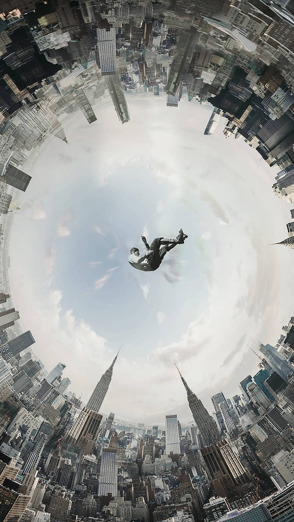 The Divergent Series, fisheye view, dense cityscape, HD Phone Wallpaper