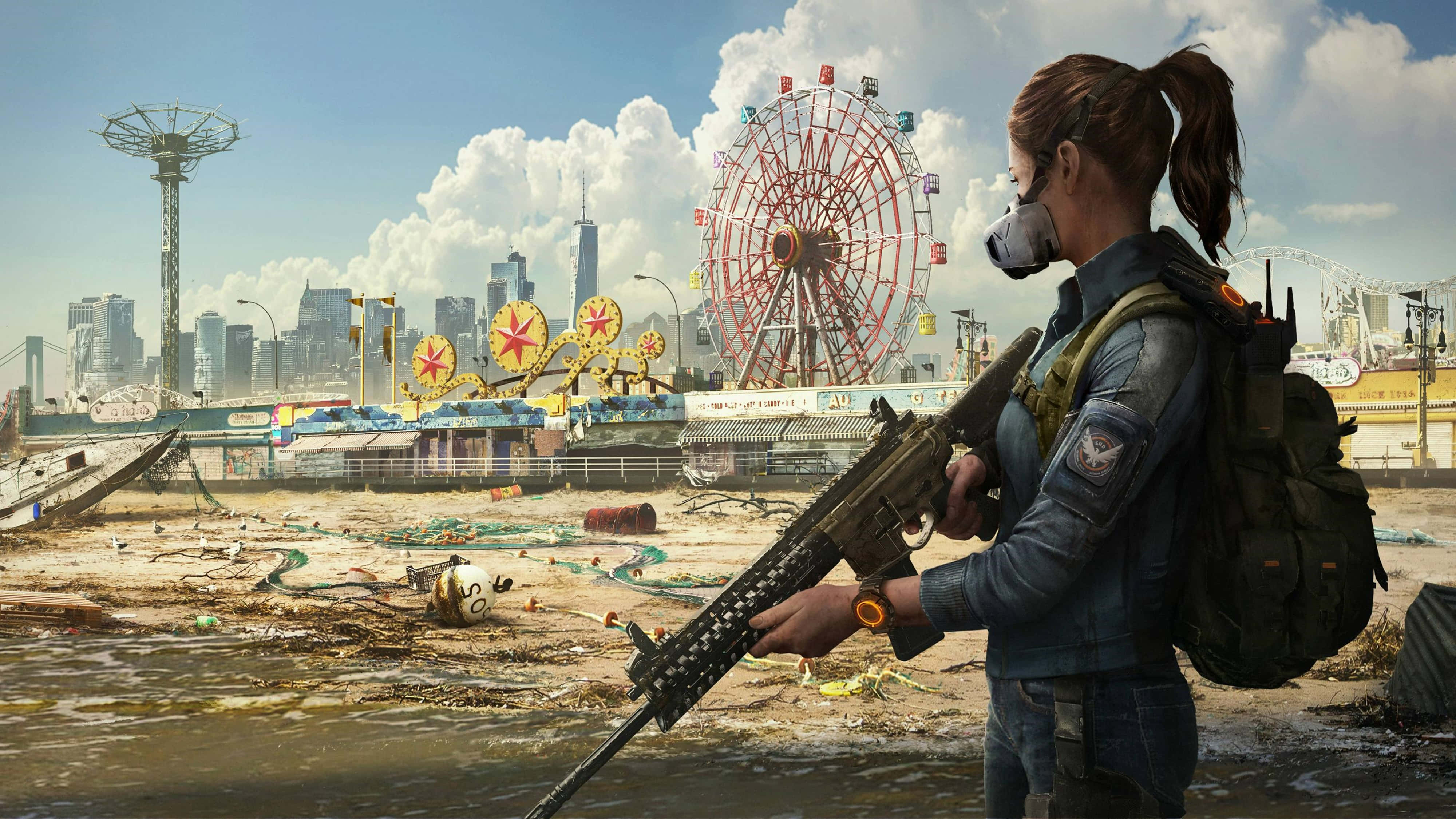The Division 2, 4K, flooded ruined amusement park, 4K Desktop Wallpaper
