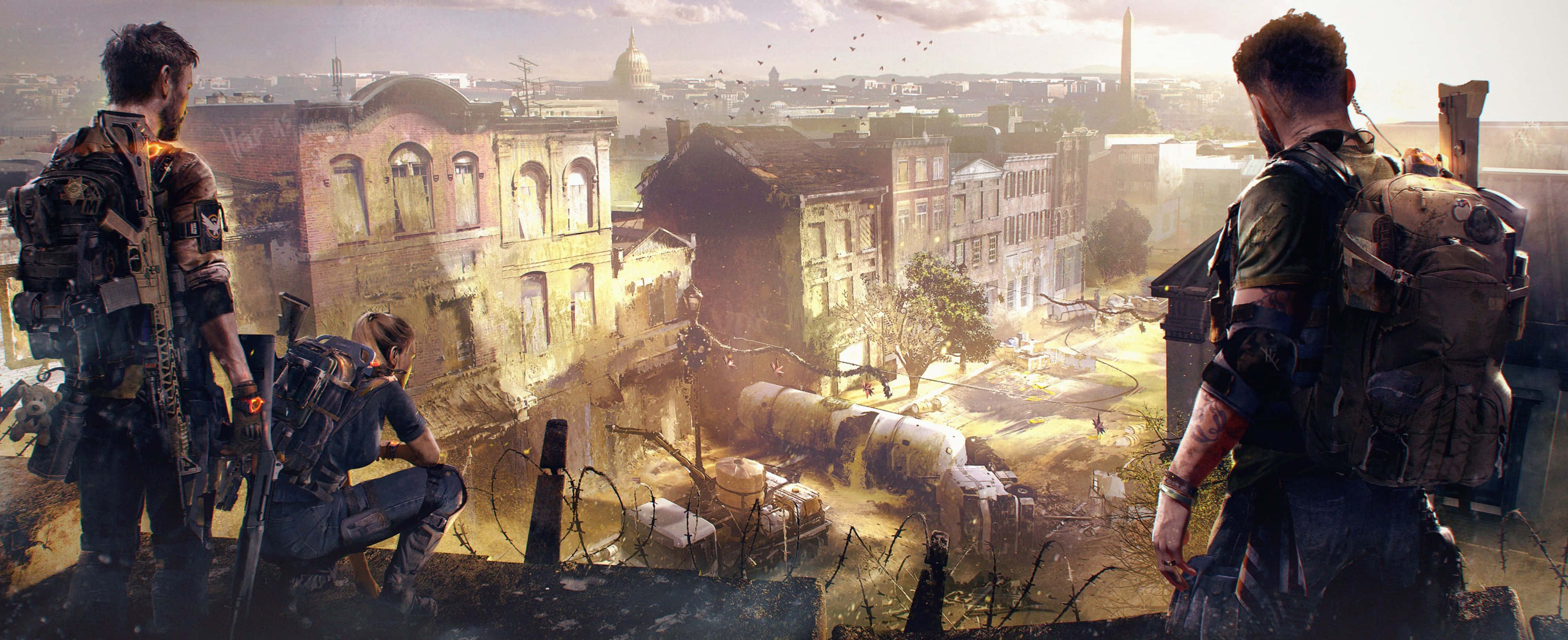 The Division 2, 4K, war-torn urban landscape, 4K Desktop Wallpaper