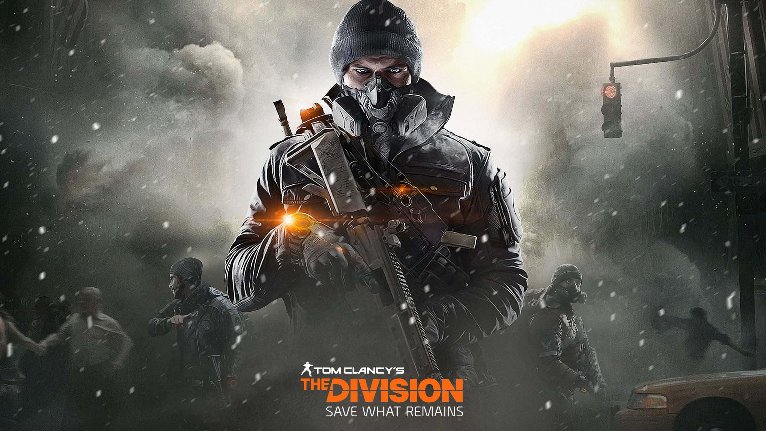 The Division, winter gear, glowing rifle, 2K Desktop Wallpaper